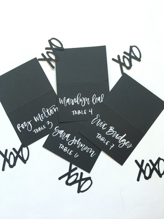 Items similar to Black Tent Place Cards on Etsy