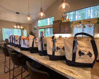 Custom Bachelorette Canvas Tote Bag | Tahoe Theme