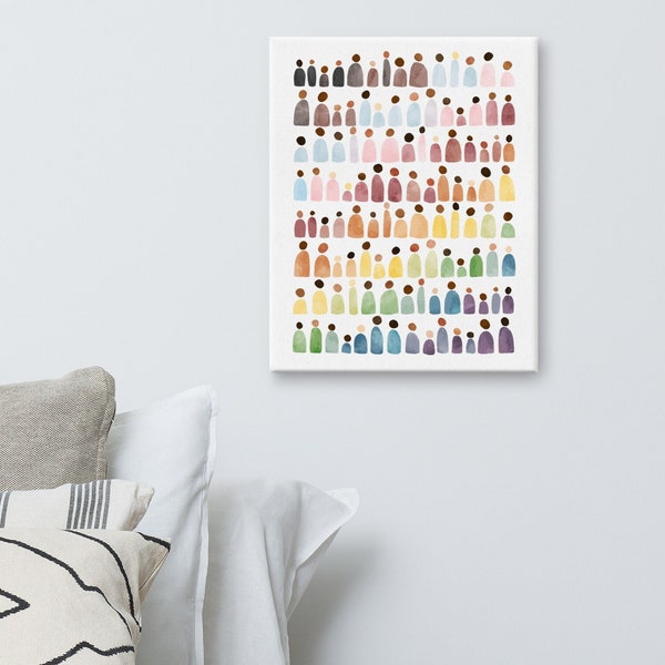 Pride Figures Canvas Print | LGBTQ+ Inclusive Pride Flag Colors | Canvas in Multiple Sizes