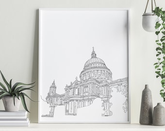 St Paul's Cathedral Printable Art | London, England | Printable Wall Art | 8"x10" Art Print | Download and Print | Print at Home