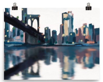 Brooklyn Bridge Abstract Art Print | Multiple Sizes | Brooklyn, NYC, New York Wall Art