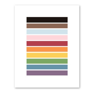 Pride Flag Minimalist Print LGBTQ Inclusive Pride Flag Color Bars Abstract Art Print in Multiple Sizes image 2