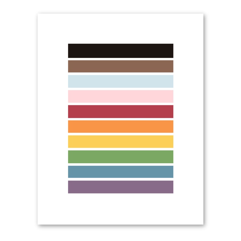 Pride Flag Minimalist Print LGBTQ Inclusive Pride Flag Color Bars Abstract Art Print in Multiple Sizes image 2