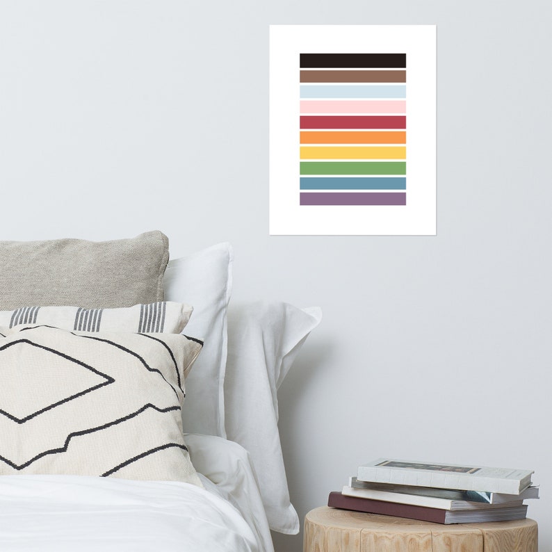 Pride Flag Minimalist Print LGBTQ Inclusive Pride Flag Color Bars Abstract Art Print in Multiple Sizes image 3