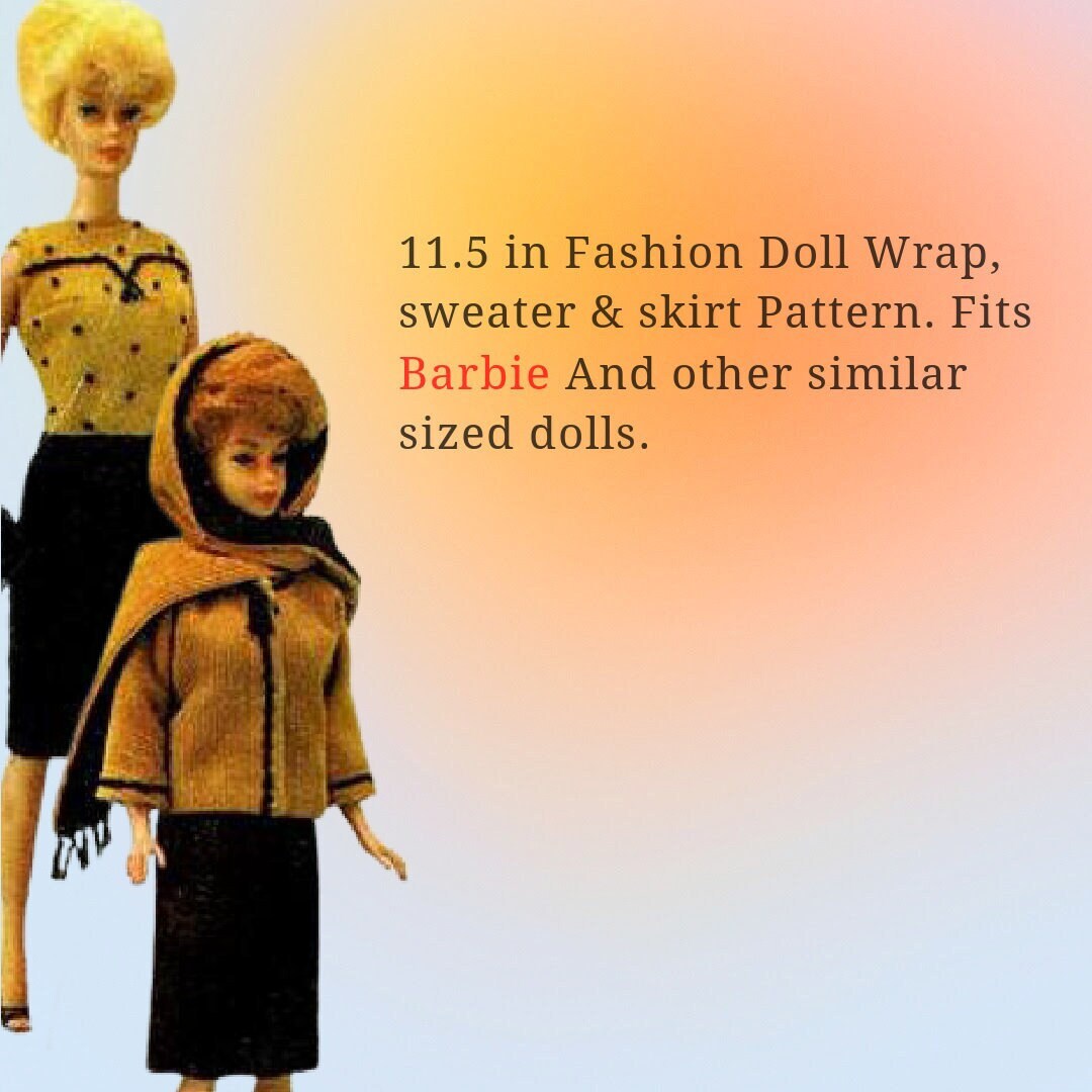 Vintage Fashion Doll Clothing Printable PDF Pattern - Etsy