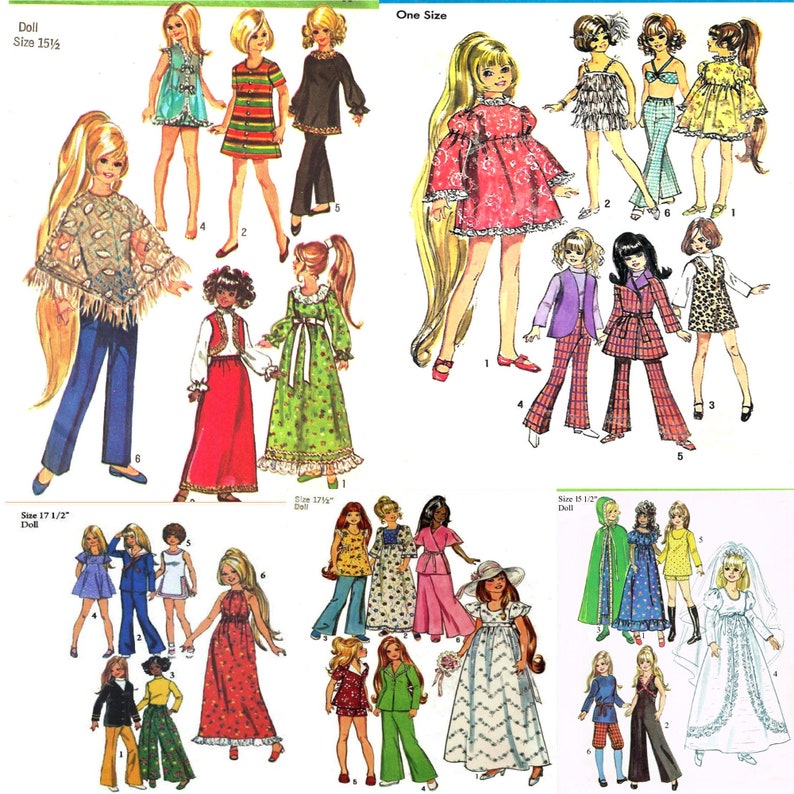 5 Pattern Crissy Doll PDF Pattern Bundle - Etsy