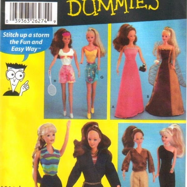 Simplicity 5755 Barbie 11 inch teen doll sewing pattern in hd pdf