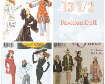15 1/2 Doll Printable Sewing Pattern Lot