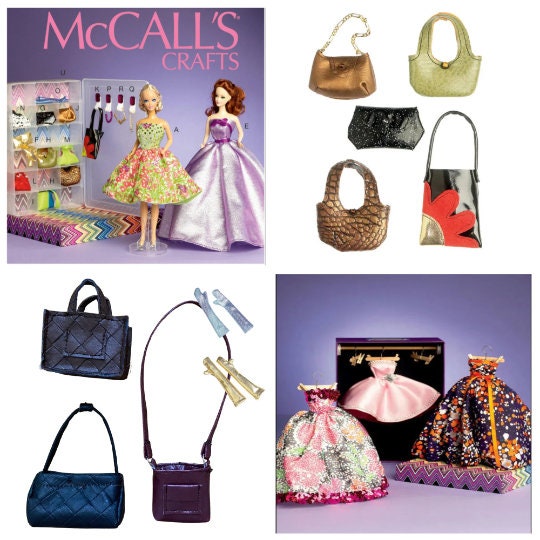NK 4 Pcs /Set Doll Plastic Bag Fashion Shopping Handbag For Barbie Doll  Accessories Baby DIY Toys Girl' 1/6 Doll Gift