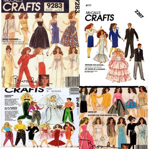 1980&#39;s McCall&#39;s Modepuppe PDF Druckbare Schnittmuster Bundle