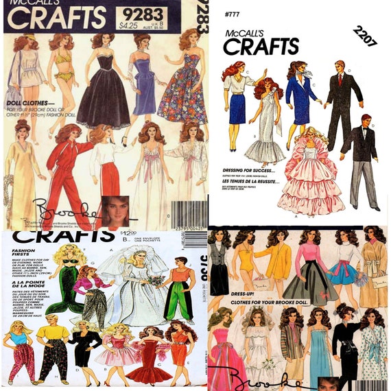 1980's McCall's fashion doll PDF Printable pattern Bundle