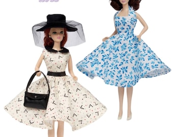 Fancy Hat Dress and Purse Patrón de costura digital en pdf para 11.5 en muñecas de moda