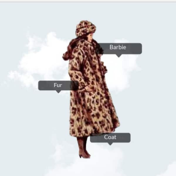 Fashion Doll  Fur Coat and Hat PDF Sewing Pattern