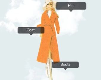 Modèle PDF de bottes et de trench-coat pour poupée de mode