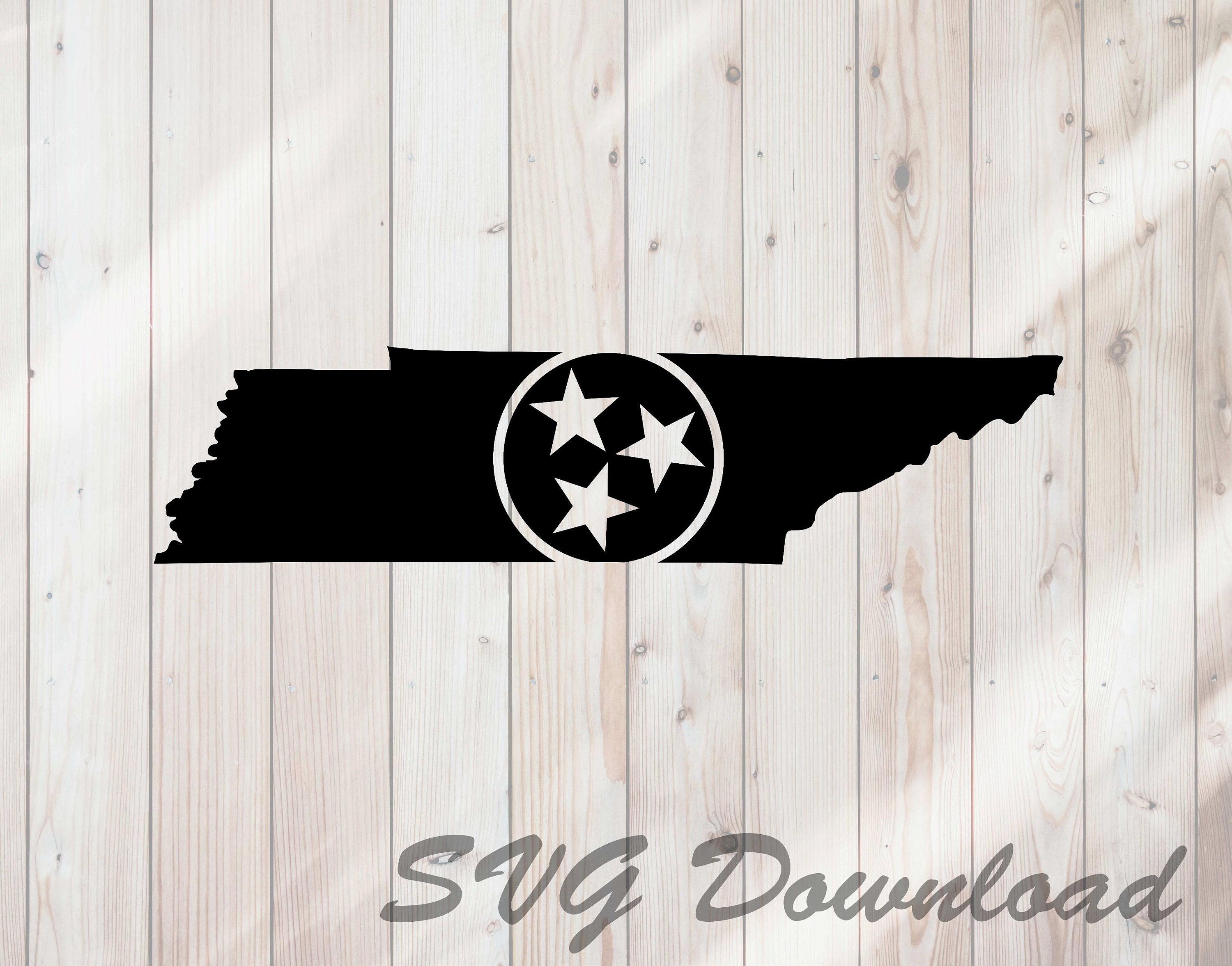 Tennessee Stars State Outline Flag Tristar SVG Instant Etsy