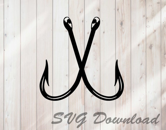 Download Crossed Fishing Hooks Svg Instant Download Vinyl Craft Etsy