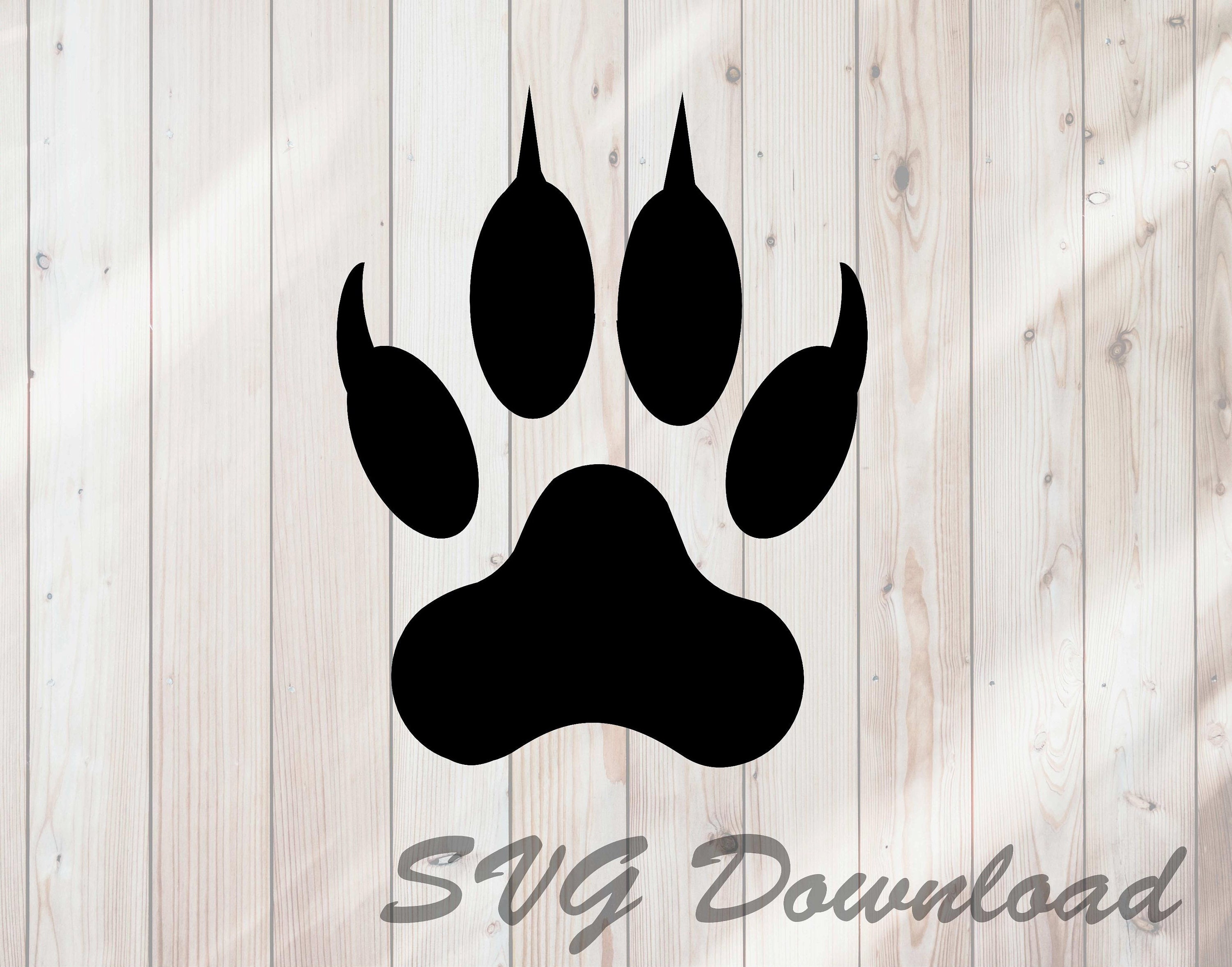 Download Wolf Paw Animal Pawprint Tracks Svg Instant Download Vinyl Etsy