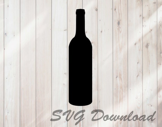Download Wine Champagne Bottle Silhouette Svg Instant Download Vinyl Etsy