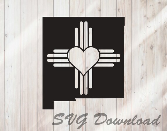 Download New Mexico Svg Zia State Flag Heart Svg Instant Download Etsy