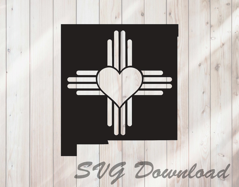 Download New Mexico SVG Zia State Flag Heart SVG Instant Download / | Etsy