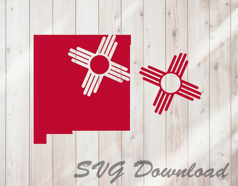 Download New Mexico SVG Cut File Zia State Flag State Outline Vinyl | Etsy
