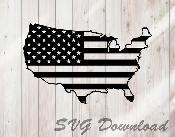 Download Us Map Shaped American Flag Svg Instant Download Vinyl Etsy