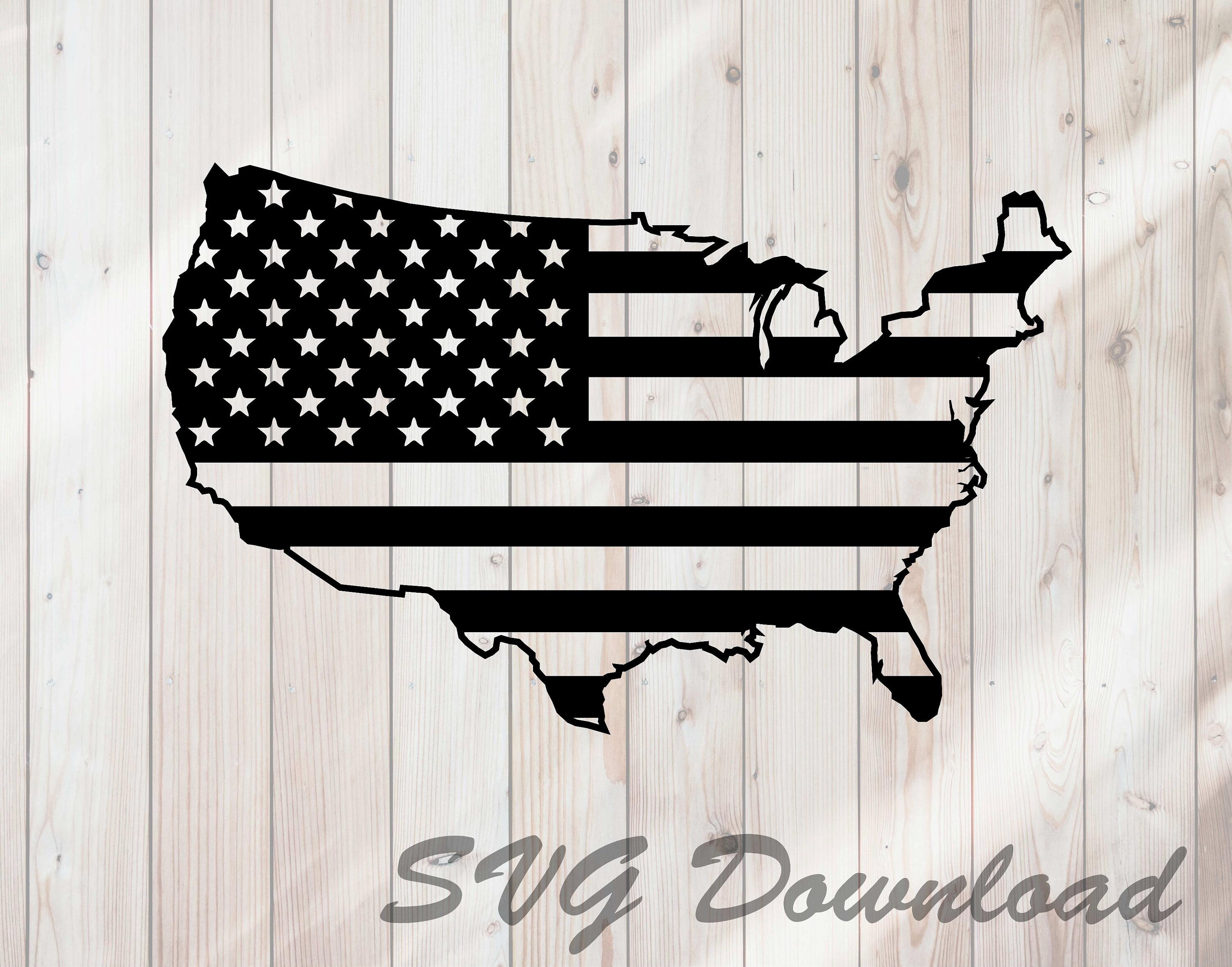 US Map Shaped American Flag SVG Instant Download / Vinyl & - Etsy UK