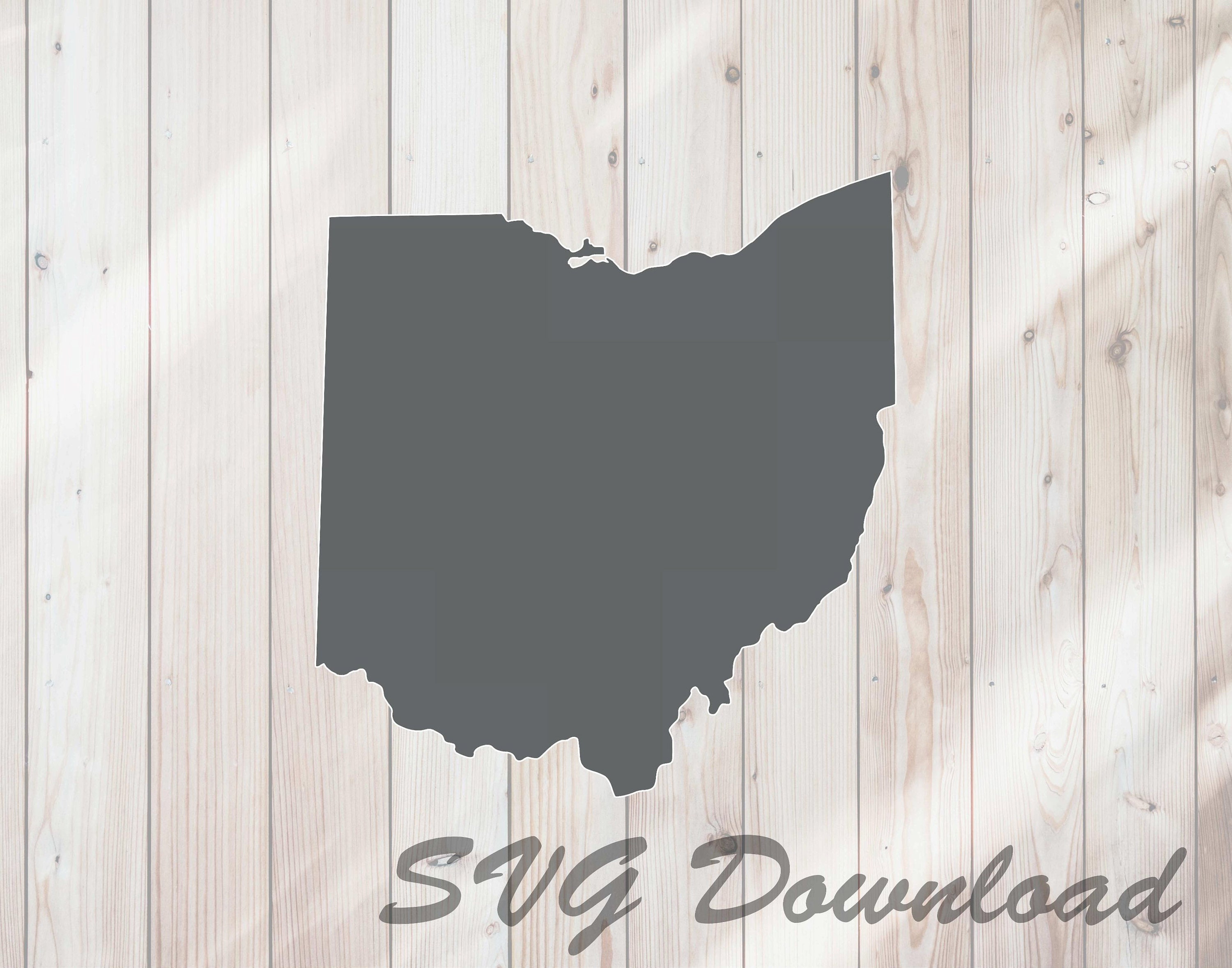 Ohio Map Outline Printable State Shape Stencil Pattern Cricu