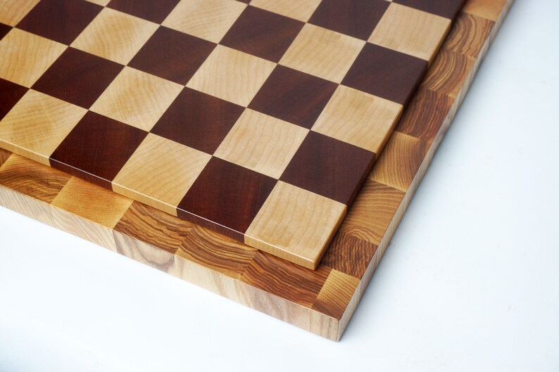 Chess. Chess board. End grain chess board. Wooden chess board. Etsy