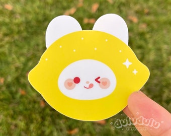 Lemon head bunny vinyl sticker