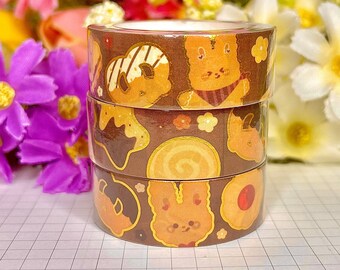 Cooky Bunnies Gold Foil Washi Tape