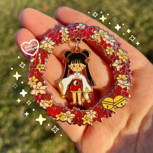 Meiling Floral Ring Dangling Enamel Pin