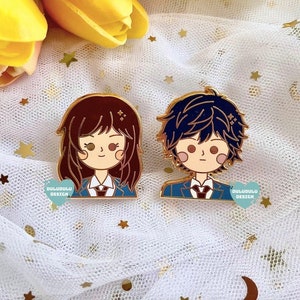 Ao Haru Ride Futaba x Kou Shoujo Enamel Pins