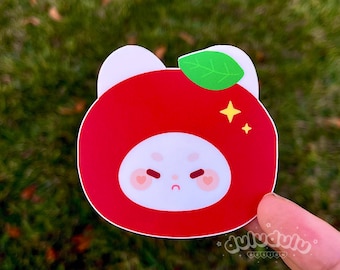 Apple head bunny vinyl sticker