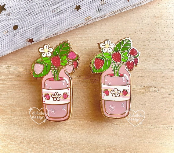 Strawberry Plant Hard Enamel Pin