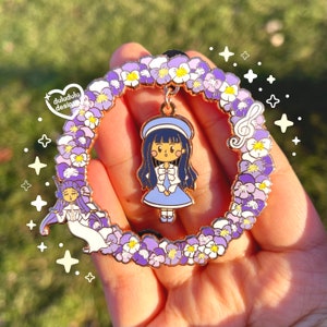 Tomoyo Floral Ring Dangling Enamel Pin
