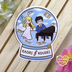Shoujo anime snowglobe stickers (Your Lie in April, Ancient Magus Bride, St. Tail)