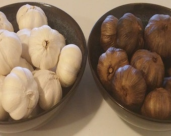 Black Garlic - Heat Aged, whole garlic heads, unpeeled, NOT for planting