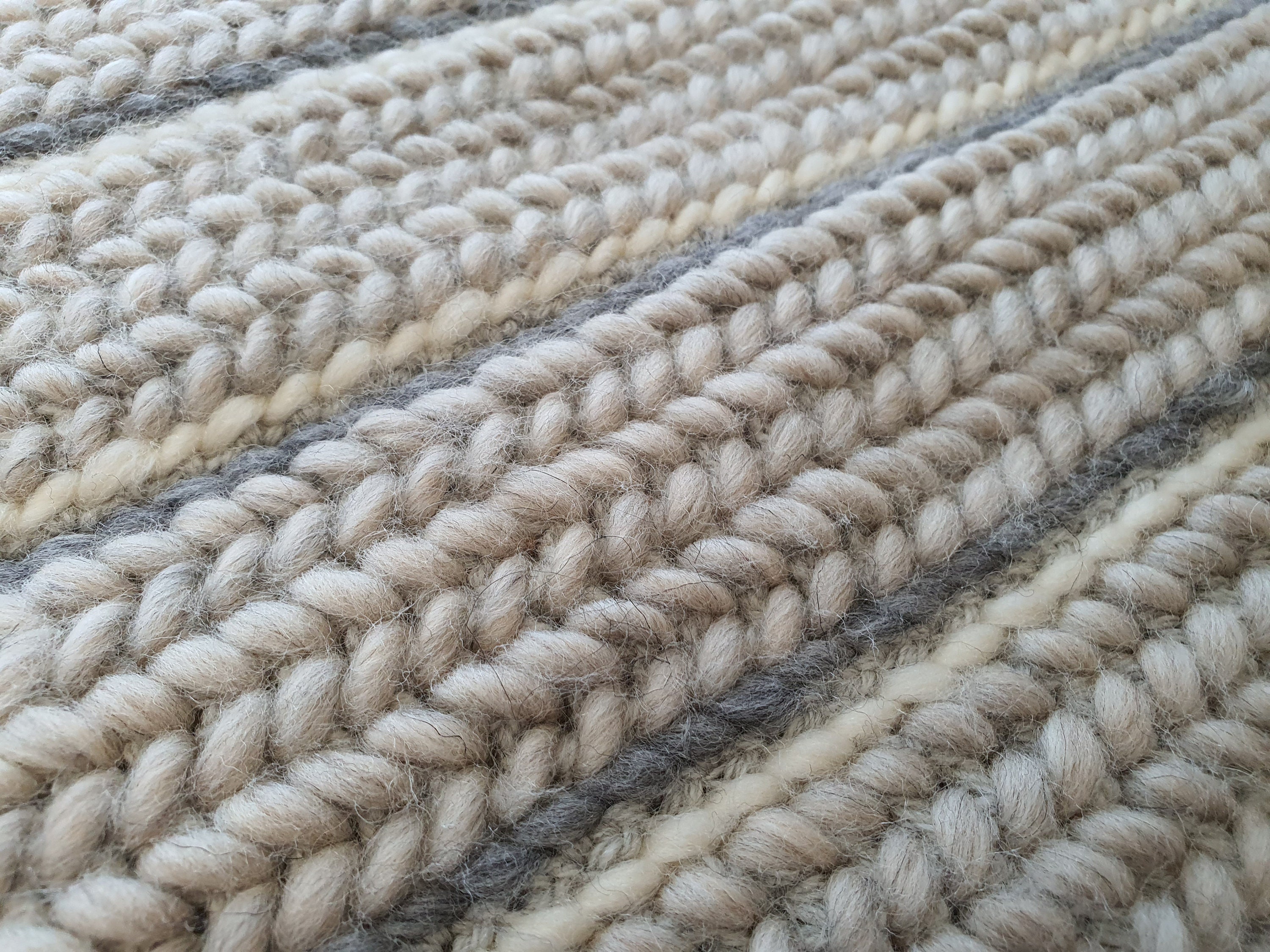 Crochet Chunky Braided Throw Blanket Gray White Merino Wool Knit Blanket, 43x 63 Etsy