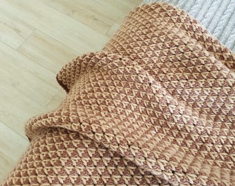 Hand Knit Merino Wool Throw, Burgundy Lightweight Blanket, Soft Everyday Home Layer