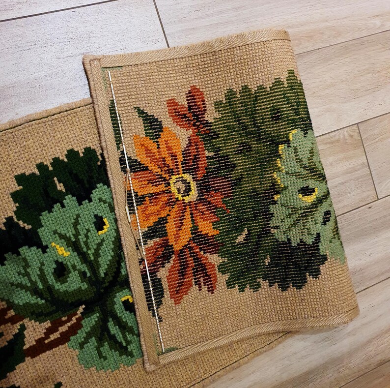 Mounting on the back of a satin embroidered decorative panel.