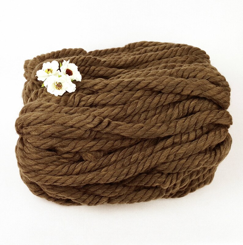 Chunky yarn brown Giant wool yarn Giant yarn Wool yarn Big Etsy