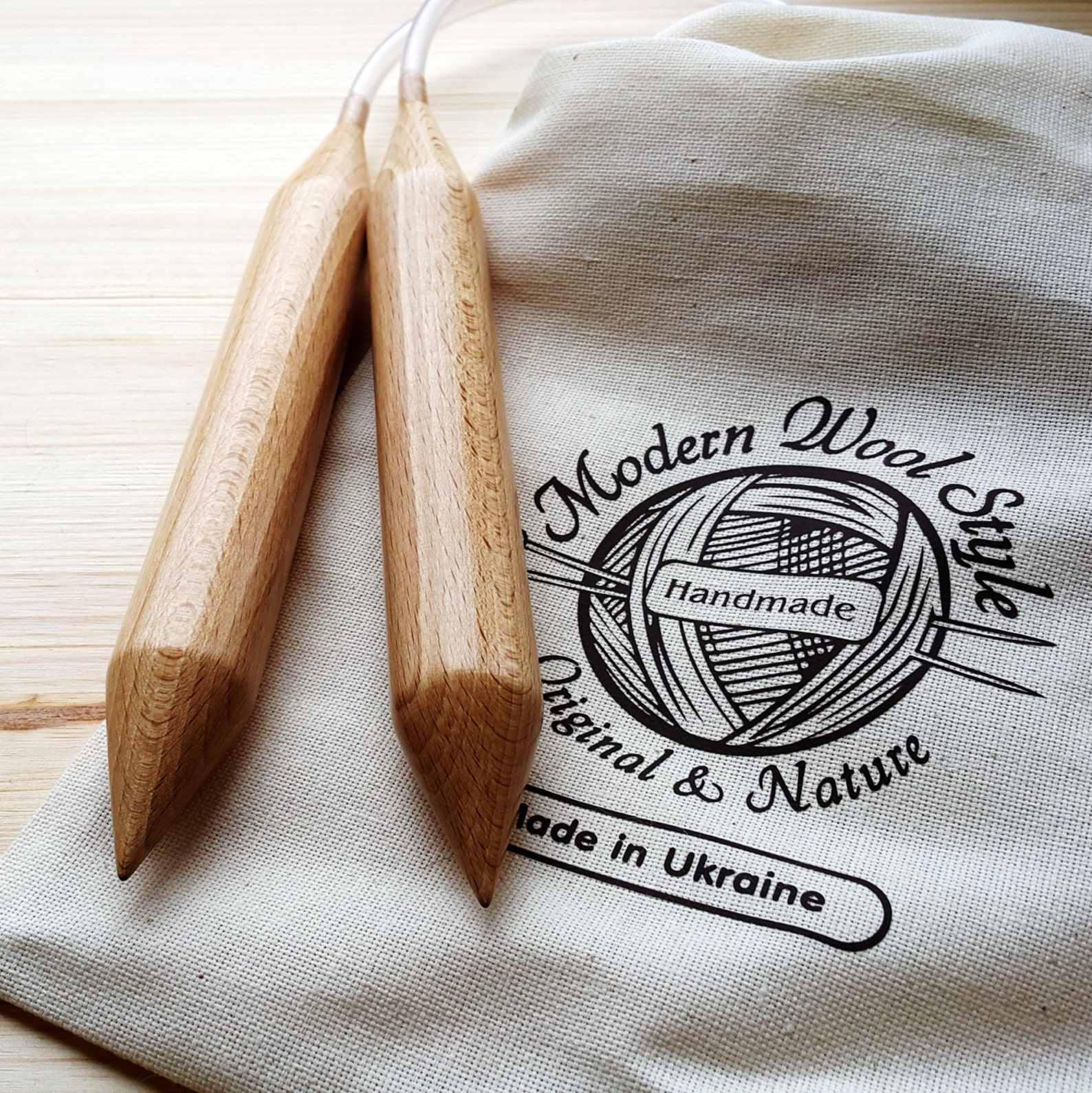 Giant Needles, 35mm, Knitting Needles Circular, Big Wooden Needles, Big