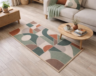 Handmade Wool Runner Rug Color Accent Narrow Rug for Living Room