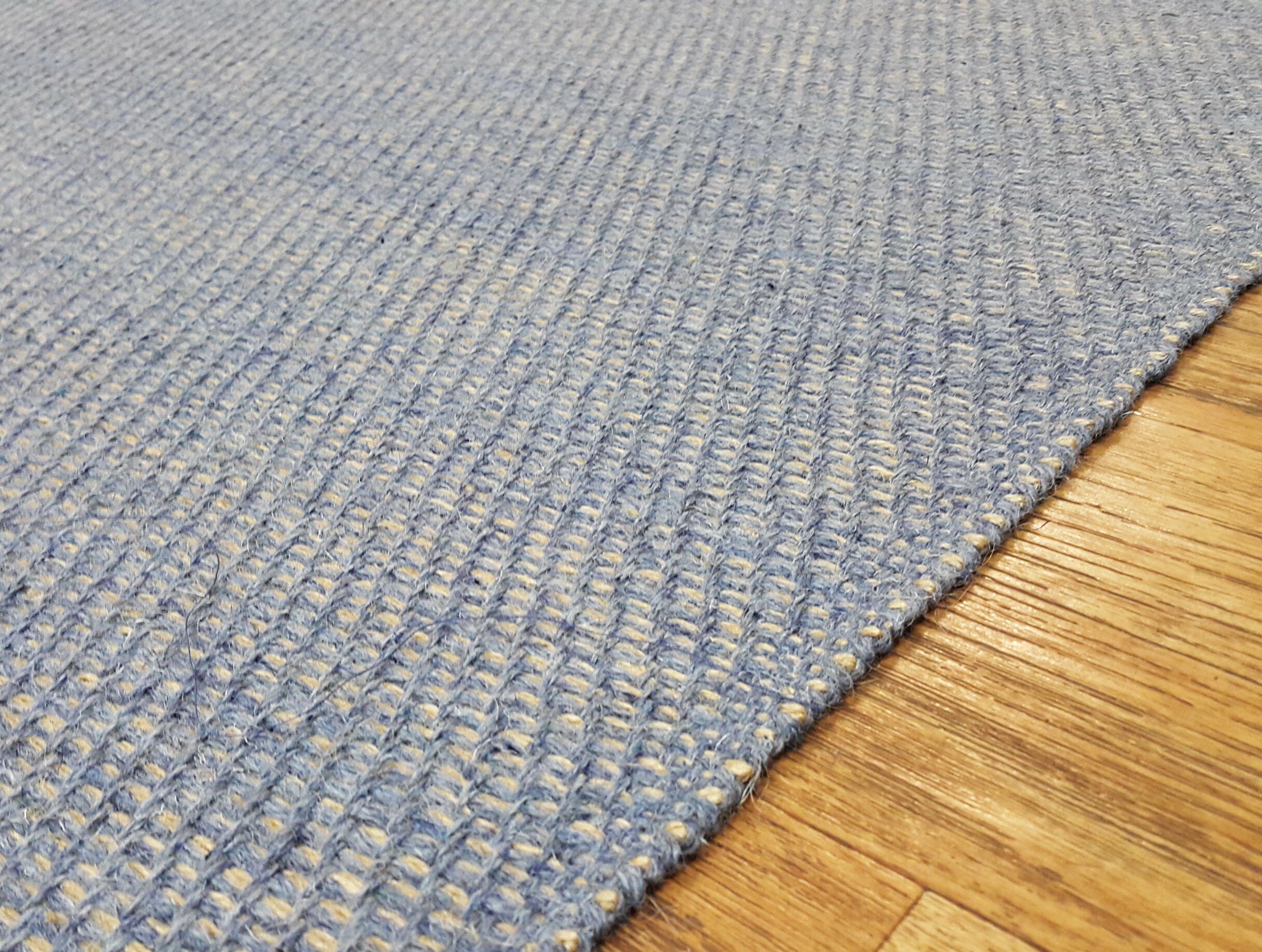 Blue rug with jute Bedside Wool rug Woven Jute rug Small wool Etsy