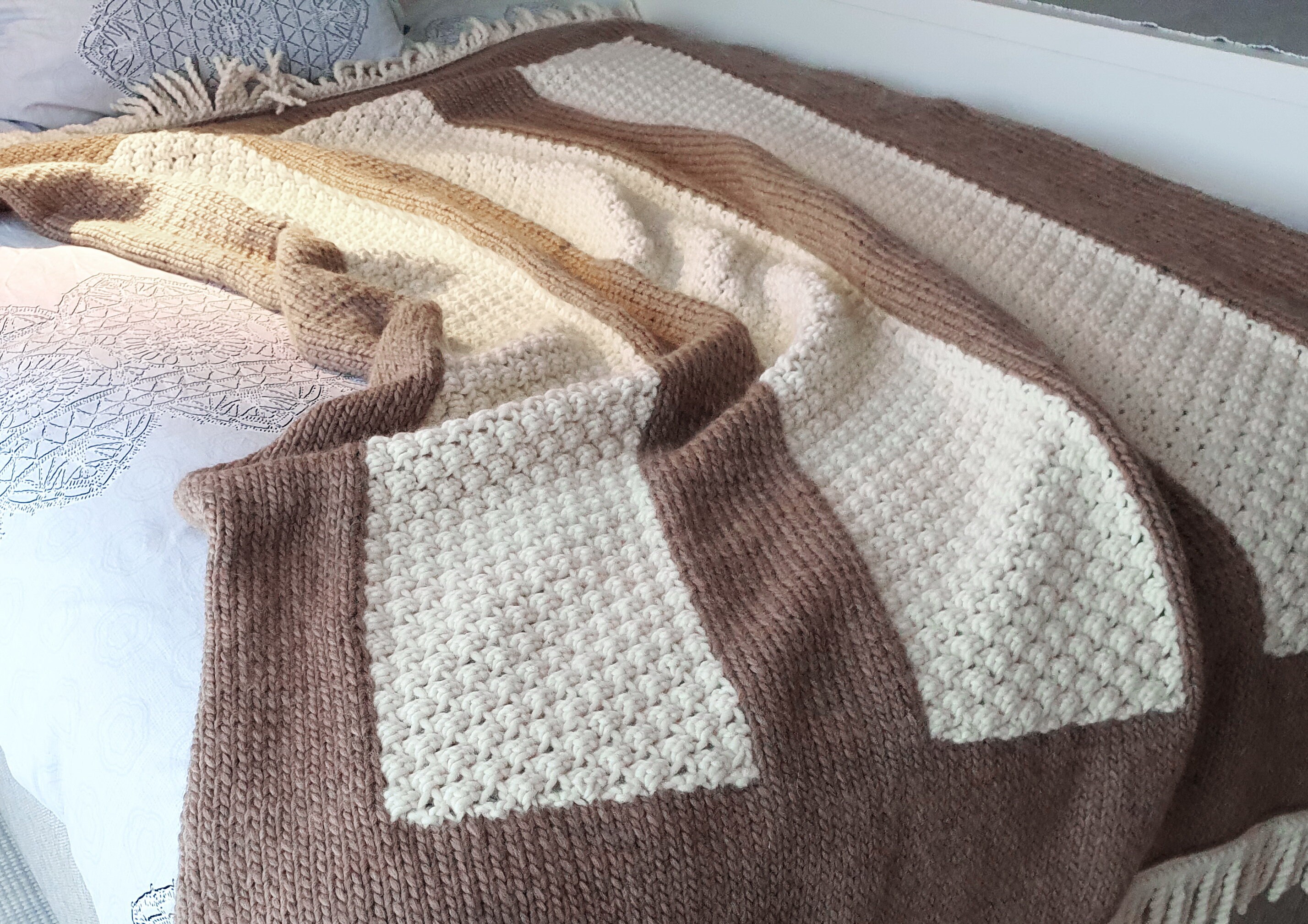 Knit throw blanket Merino wool Knitted throw Chunky roving Etsy