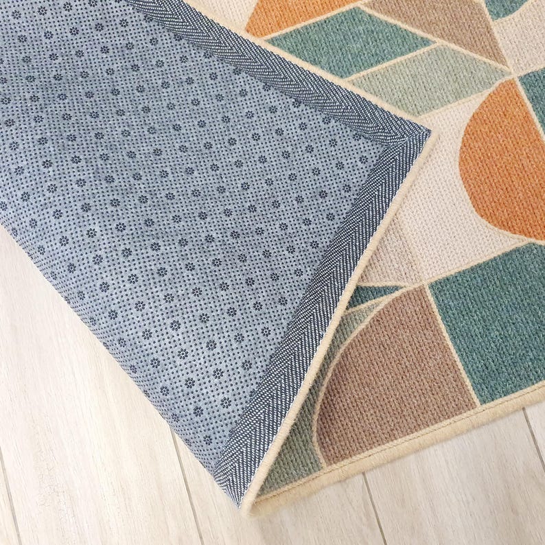 Non-slip backing of the wool rug for safety and stability