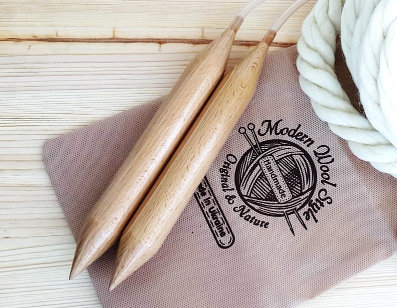 25mm Knitting Needles Circular Knitting Needles Wooden Etsy UK