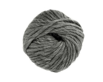 Chunky yarn gray, Wool yarn for knitting, Giant wool yarn, Pure wool yarn, Roving yarn, Merino yarn, Knitting, 100g