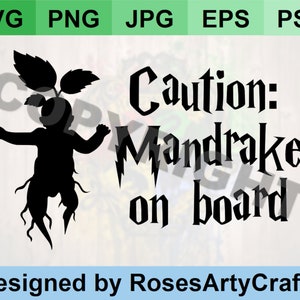 Caution: Mandr*ke on board SVG PNG JPG Cut File Silhouette Cricut